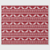 Fair Isle Reindeer Doxie Gift Wrappapier Cadeaupapier (Vlak)