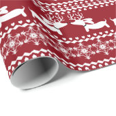 Fair Isle Reindeer Doxie Gift Wrappapier Cadeaupapier (Rol Hoek)