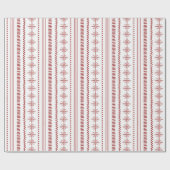 Fair Isle - Rode Kerstmis Cadeaupapier (Vlak)