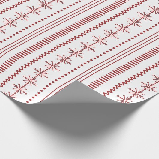 Fair Isle - Rode Kerstmis Cadeaupapier (Hoek)