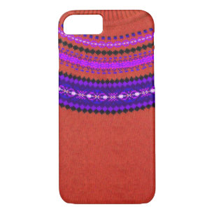 Fair Isle Smart-telefooncase - Red en Violet iPhone 8/7 Hoesje