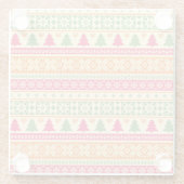 Fair Isle Stijl Kerst Naadloos Glazen Onderzetter (Achterkant)
