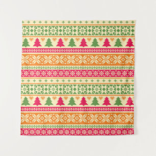 Fair Isle Stijl Kerst Naadloos Wandkleed