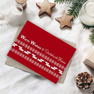 Fair Isle Ugly Sweater Dachshund-kerstkaart Feestdagen Kaart