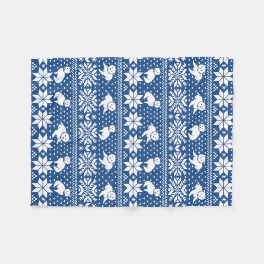 Fair Isle Westies Fleece Blanket Deken (Voorkant (Horizontaal))