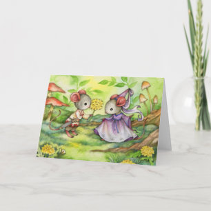 Fair Maiden - Cute Medieval Mouse Art Card Kaart