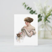 Fair Maiden plaagt een kitten Briefkaart (Staand voorkant)