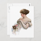 Fair Maiden plaagt een kitten Briefkaart (Voorkant / Achterkant)