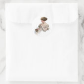 Fair Maiden plaagt een kitten Ronde Sticker (Tas)