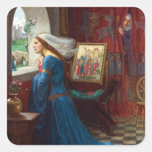 Fair Rosamund 1916 door John William Waterhouse Vierkante Sticker (Voorkant)