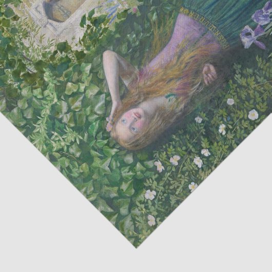 Fair Rosamund door Arthur Hughes Tissuepapier (Detail)