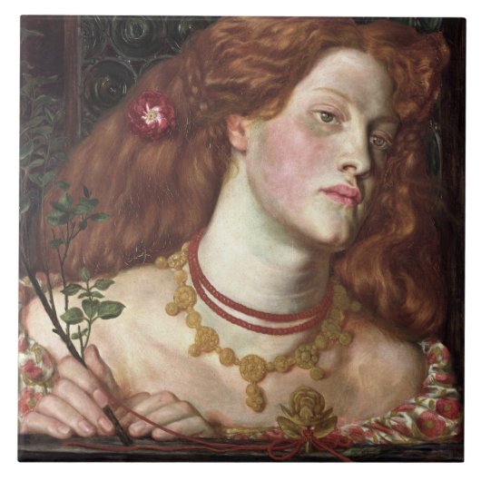 Fair Rosamund (Elegant & Beauful Redhead Woman) Tegeltje (Voorkant)