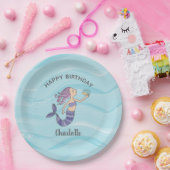 Fair Skin Paarse Zeemeermin Verjaardag Papieren Bordje (Feest)