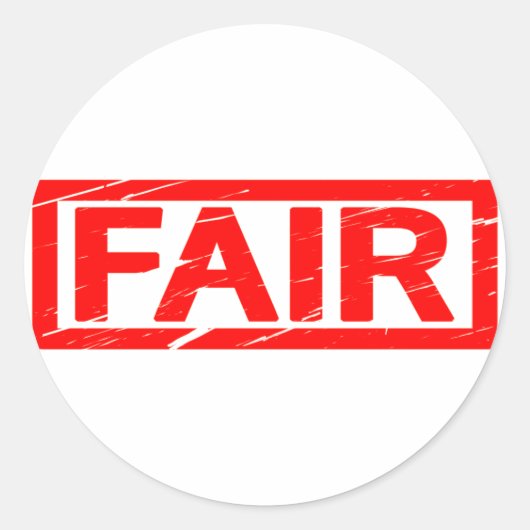 Fair Stempel Ronde Sticker (Voorkant)