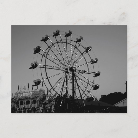 Fair Time Fun Riding the Ferris Wheel and Carnival Briefkaart (Voorkant)