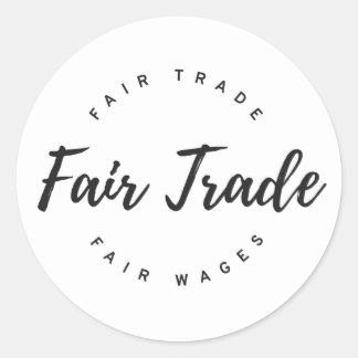Fair trade-script ronde sticker