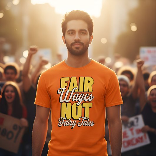 Fair Wages Not Fairy Tales Activist Statement T-shirt