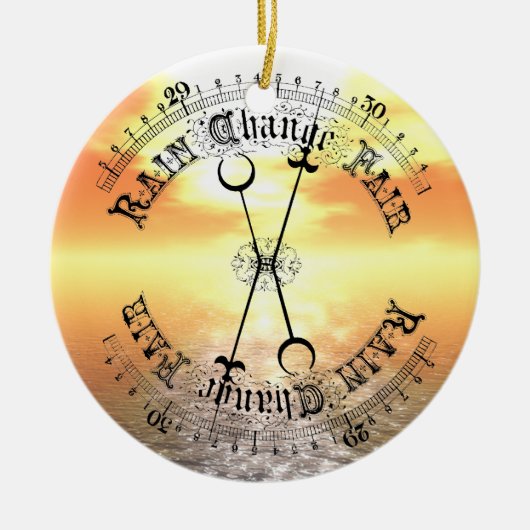 Fair Weather Barometer Sunset met Kerstmis Keramisch Ornament (Voorkant)
