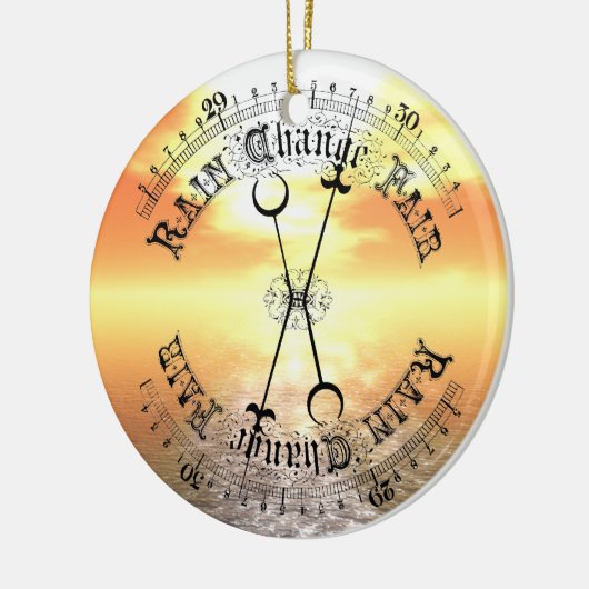 Fair Weather Barometer Sunset met Kerstmis Keramisch Ornament (Links)