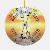 Fair Weather Barometer Sunset met Kerstmis Keramisch Ornament (Achterkant)