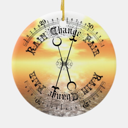 Fair Weather Barometer Sunset met Kerstmis Keramisch Ornament (Achterkant)