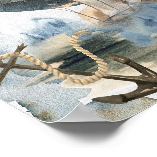 Fair Winds and After Zeeen Nautical Ship Poster (Hoek)