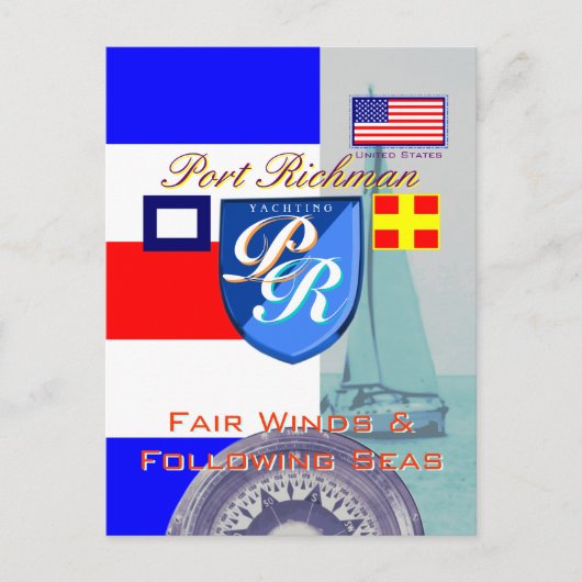 Fair Winds en Volgende Zeeen Port Richman Briefkaart (Voorkant)