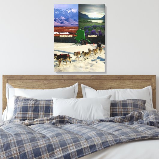Fairbanks, Alaska Collage Canvas Afdruk (Insitu (Slaapkamer))