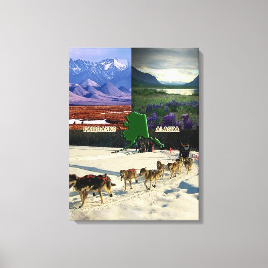 Fairbanks, Alaska Collage Canvas Afdruk (Voorkant)