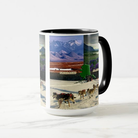 Fairbanks, Alaska Collage Mok (Voorkant rechts)