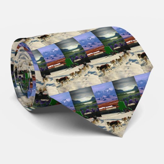 Fairbanks, Alaska Collage Stropdas (Opgerold)