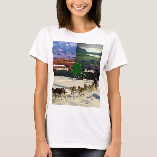 Fairbanks, Alaska Collage T-shirt (Voorkant)