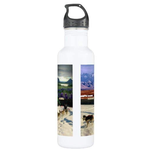 Fairbanks, Alaska Collage Waterfles (Achterkant)