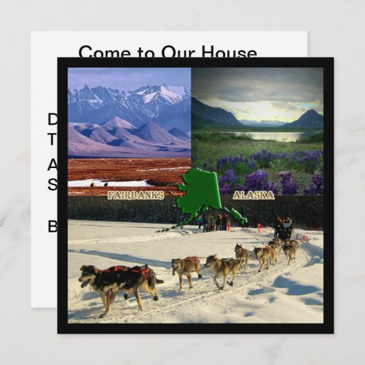 Fairbanks Alaska Fotocollage Housewarming Kaart (Voorkant / Achterkant)