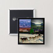 Fairbanks Alaska Fotocollage Pinback Vierkante Button 5,1 Cm (Voorkant /achterkant)