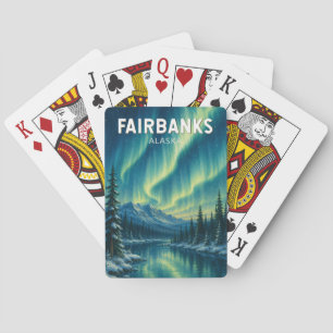 Fairbanks Alaska Illustratie Reis Kunst Vintage Pokerkaarten