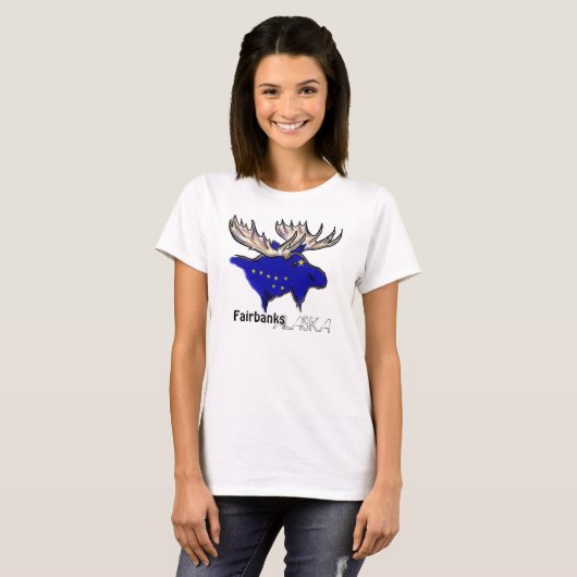 Fairbanks Alaska lokale vlagdames t-shirt (Voorkant volledig)