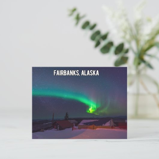 Fairbanks Alaska Northern Lights Briefkaart (Staand voorkant)