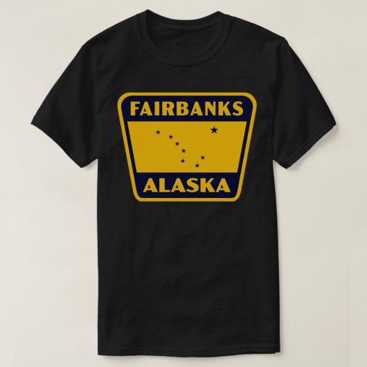 Fairbanks Alaska Retro Badge Blauw T-shirt (Design voorkant)