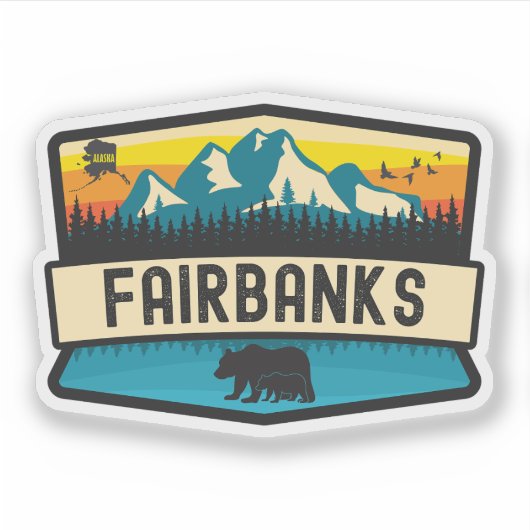 Fairbanks, Alaska Sticker (Voorkant)