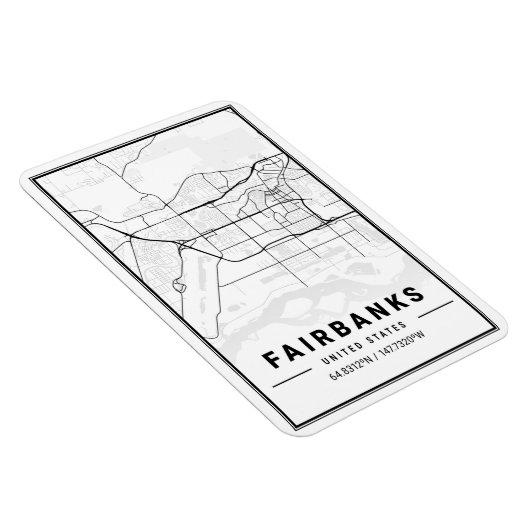 Fairbanks Alaska USA City Travel City Map Magneet (Rechterzijde)
