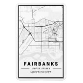 Fairbanks Alaska USA City Travel City Map Magneet (Verticaal)