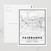 Fairbanks Alaska USA Travel City Map Briefkaart (Voorkant / Achterkant)