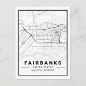 Fairbanks Alaska USA Travel City Map Briefkaart (Voorkant)