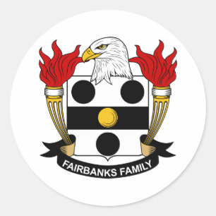 Fairbanks Family Crest Ronde Sticker