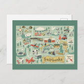 Fairbanks kaart Briefkaart (Voorkant / Achterkant)