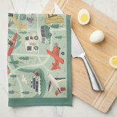 Fairbanks Kaart Keukenhanddoek (Quarter Fold)