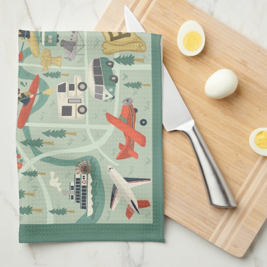 Fairbanks Kaart Keukenhanddoek (Quarter Fold)