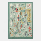 Fairbanks Kaart Keukenhanddoek (Verticaal)