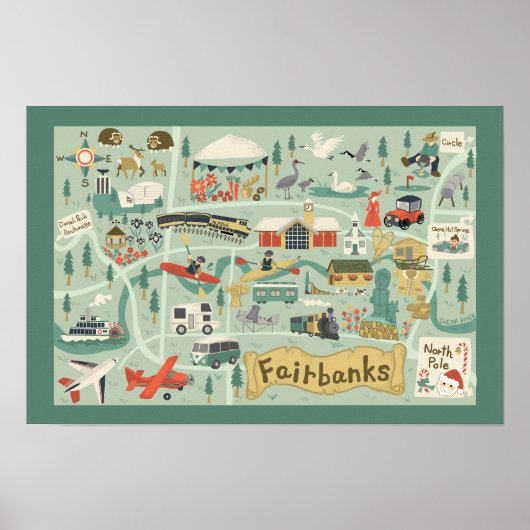 Fairbanks Kaart Poster (Voorkant)